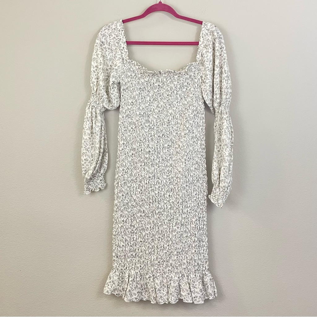 Nwt Nothing Fits But Ichika Floral Long Sleeve Smocked Maternity Dress Size S/M — image 2 of 8